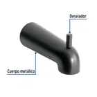 Salida de tina con desviador, negro, FOSET TÚBIG 2