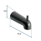 Salida de tina con desviador, negro, FOSET TÚBIG 3