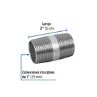 Niple de acero galvanizado 1' x 2', FOSET 2