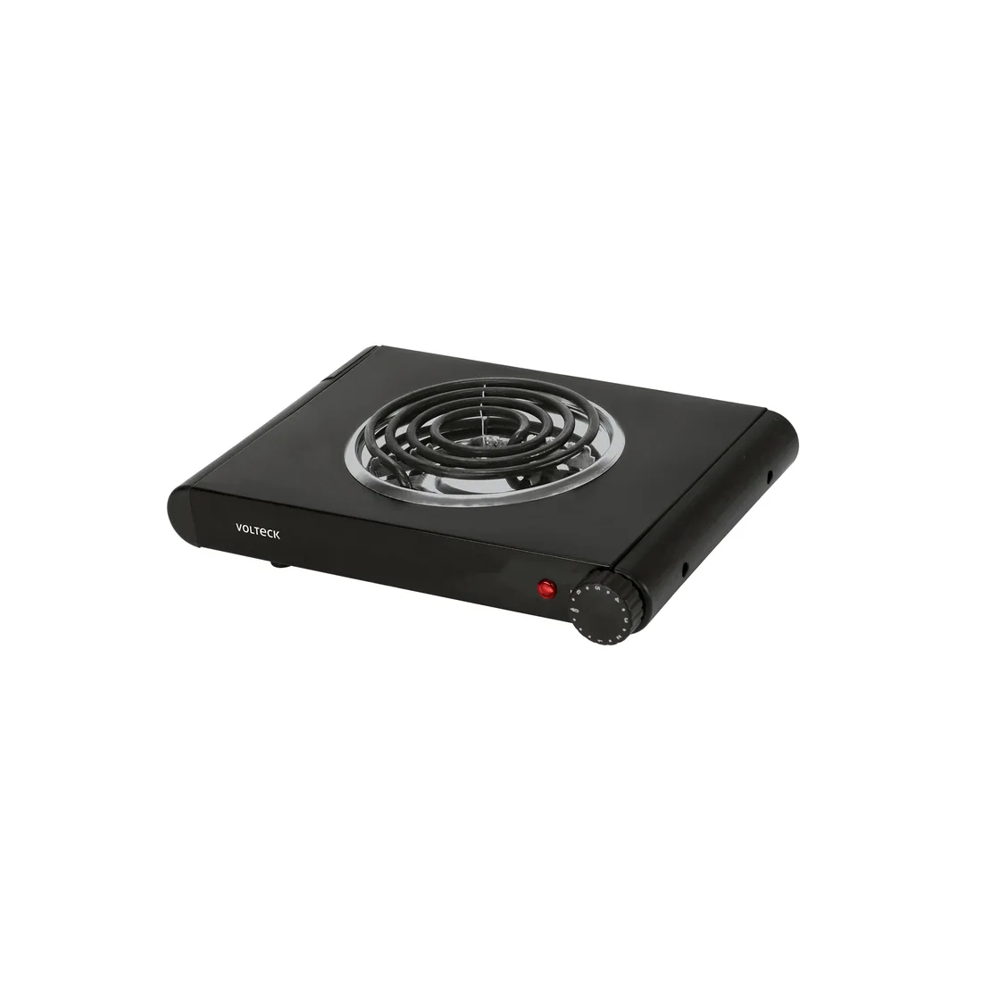 Parrilla eléctrica 1 quemador espiral, negra, VOLTECK