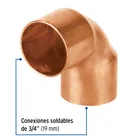 Codo 90° de cobre 3/4', FOSET BASIC 2