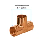 Tee sencilla de cobre 1', FOSET BASIC 2