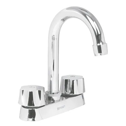 Mezcladora 4' para lavabo, cuello bar, cartucho compresión