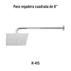 Regadera cuadrada 8', acero inox, sin brazo, cromo, TÚBIG 5