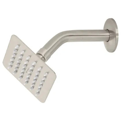Regadera cuadrada 4', acero inox, con brazo, satín, TÚBIG
