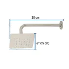 Regadera cuadrada 6', acero inox, con brazo, satín, TÚBIG 3