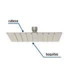 Regadera cuadrada 8', acero inox, sin brazo, satín, TÚBIG 2