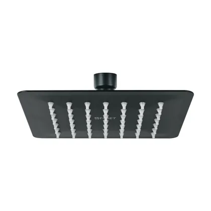Regadera cuadrada 6', acero inox, sin brazo, negro, TÚBIG