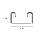 Perfil monocanal perforado de 3 m, 4 x 2 cm cal. 18, VOLTECK 3
