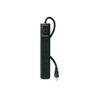 Multicontacto 14 AWG 6 ent., sup. de picos 450 joules, negro 1
