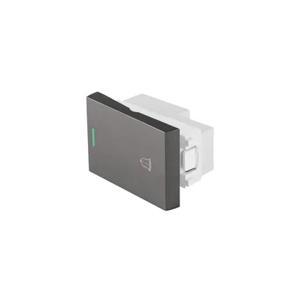 Interruptor timbre acero inox de 1.5 módulos, línea Lisboa