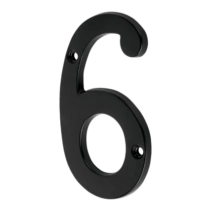 Número 6 de latón sólido 4', negro, HERMEX