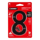 Número 8 de latón sólido 4', negro, HERMEX 4