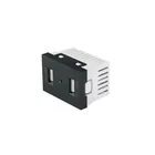 Toma con 2 puertos USB negro de 1.5 módulos, línea Lisboa 1