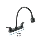 Mezcladora 8' p/fregadero, flexible, palanca, negro, AQUA 4