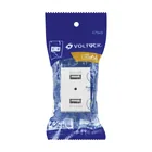 Toma con 2 puertos USB blanco de 1.5 módulos, línea Lisboa 4