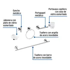 Juego de 6 accesorios para baño acabado cromo, FOSET TÚBIG 2
