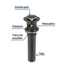 Contra para lavabo, con rebosadero, sistema push, negro 2