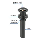 Contra para lavabo, sin rebosadero, sistema push, negro 2
