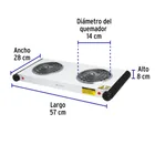Parrilla eléctrica 2 quemadores en espiral, blanca, VOLTECK 3