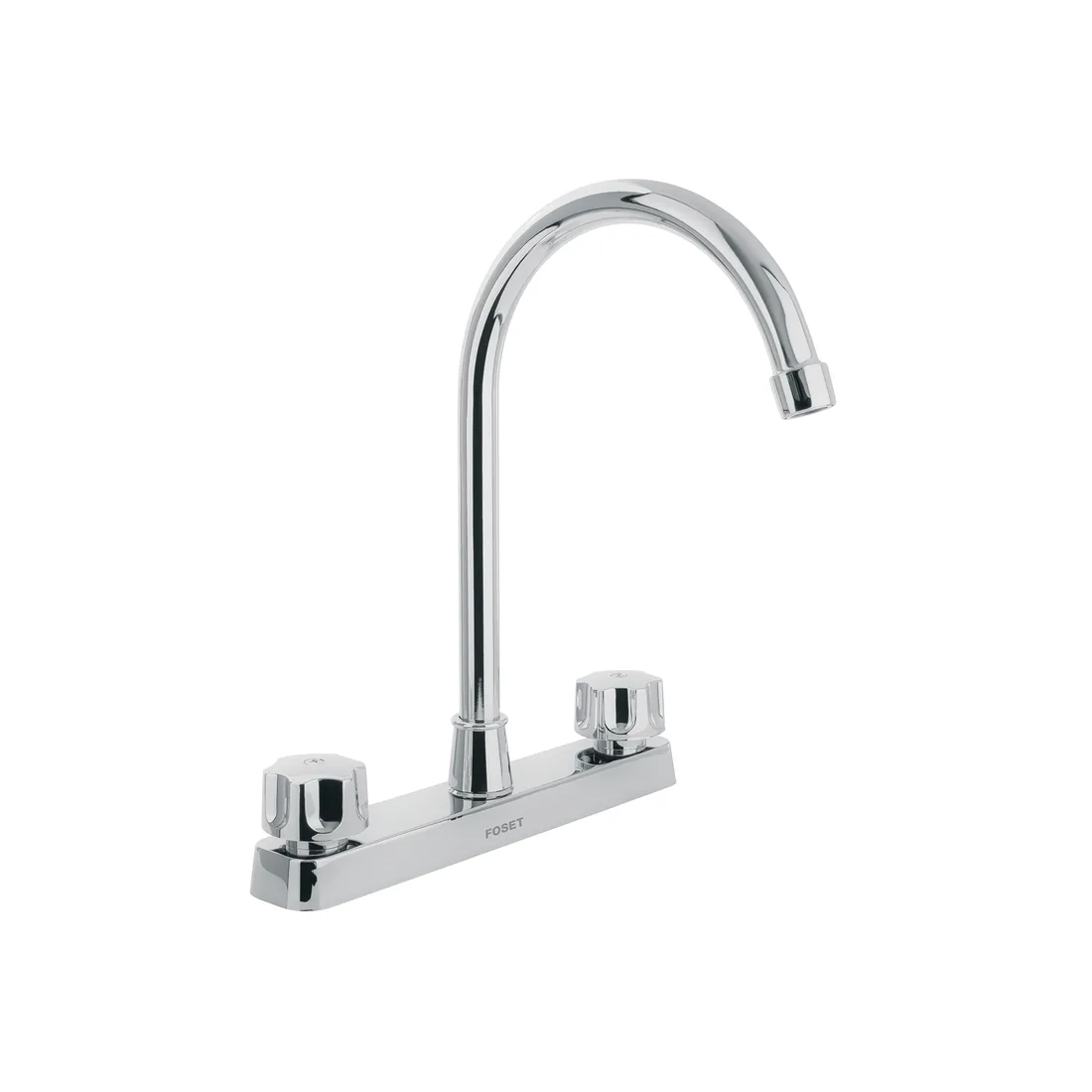 Mezcladora 8' fregadero, ABS, cuello curvo, hexagonal, BASIC