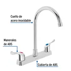 Mezcladora 8' fregadero, ABS, cuello curvo, palanca, BASIC 2