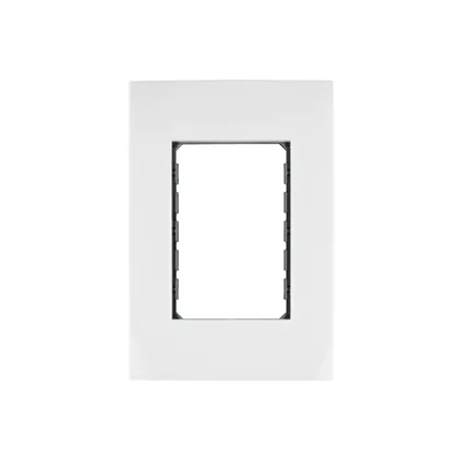Placa 3 módulos de ABS, línea Oslo, color blanco, VOLTECK