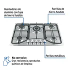 Parrilla gas empotrable 75cm, 5 quem, acero inox, RIVIERA 2
