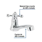Llave individual lavabo, ABS, cruceta, BASIC 3