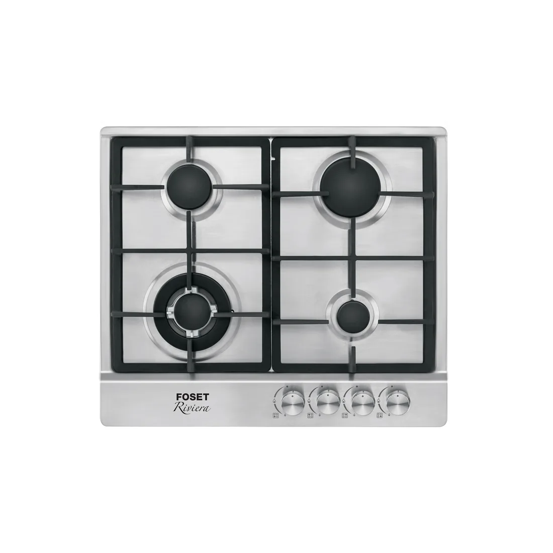 Parrilla gas empotrable 60cm, 4 quem, acero inox, RIVIERA