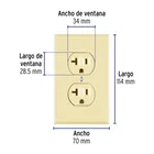 Placa armada contacto dúplex,2 polos, línea Standard, marfil 2