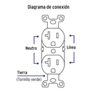 Placa armada contacto dúplex,2 polos, línea Standard, marfil 4