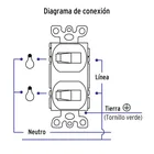 Placa armada 2 interruptores sencillo, línea Standard,marfil 4