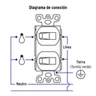 Placa armada 2 interruptor sencillo, línea Standard,aluminio 4