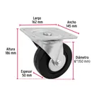 Rodaja hule 6', placa giratoria c/balero, carga 150kg, FIERO 3