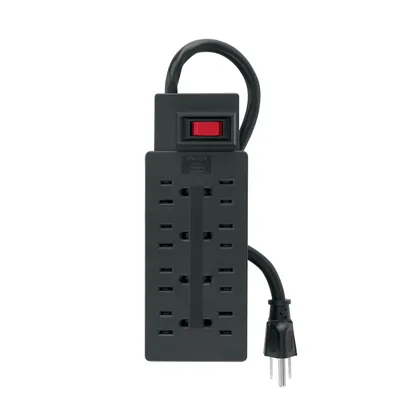 Multicontacto uso rudo 8 entradas sup. de picos 460 J, negro