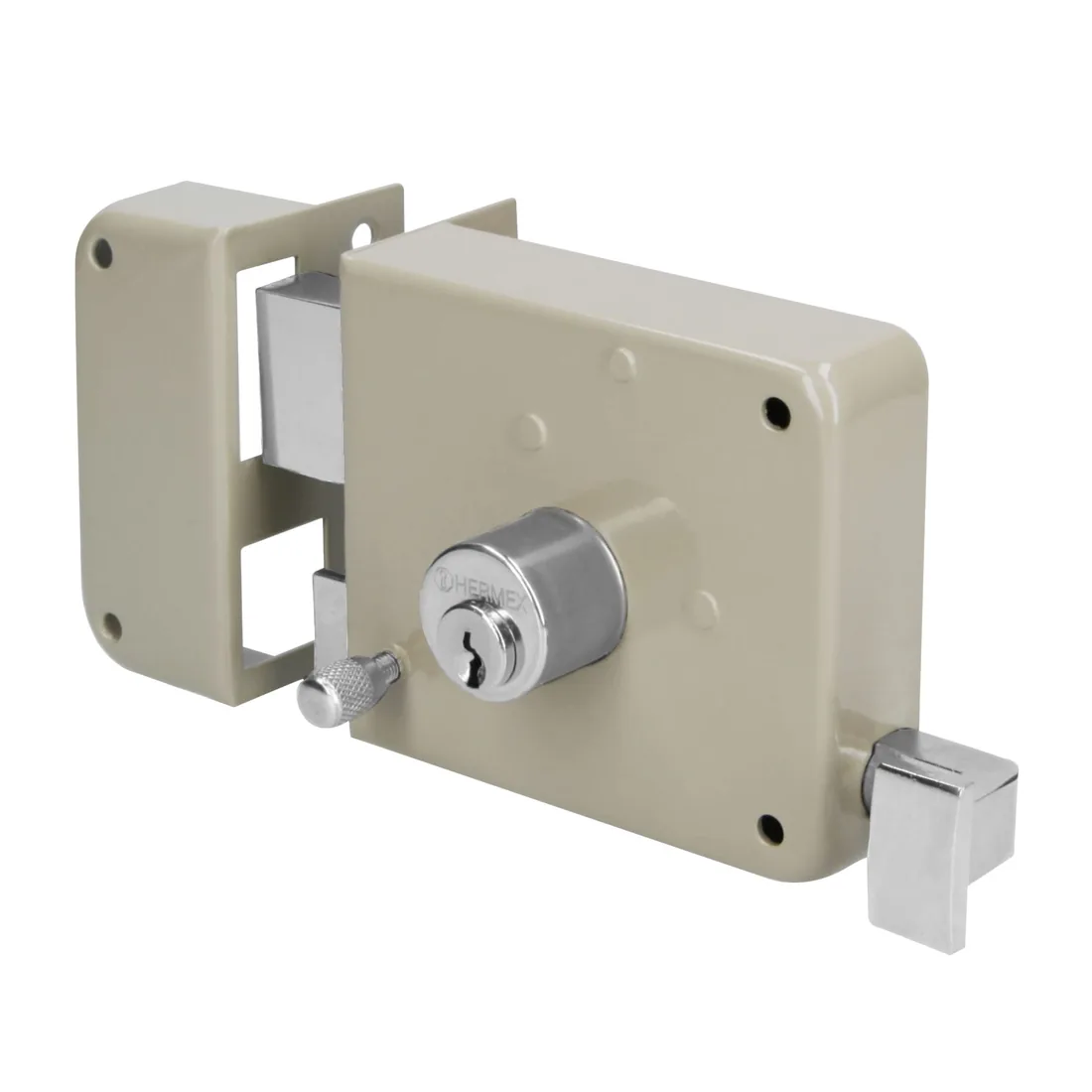 Cerradura sobreponer izq instala-fácil, caja, HERMEX BASIC