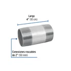 Niple de acero galvanizado, 2 x 4', FOSET 2