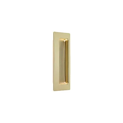 Jaladera de embutir rectangular, latón brillante, HERMEX
