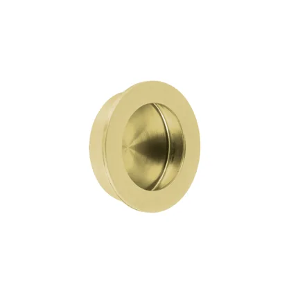 Jaladera de embutir circular No. 3, latón brillante, HERMEX