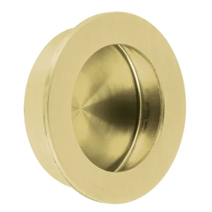 Jaladera de embutir circular No. 4, latón brillante, HERMEX