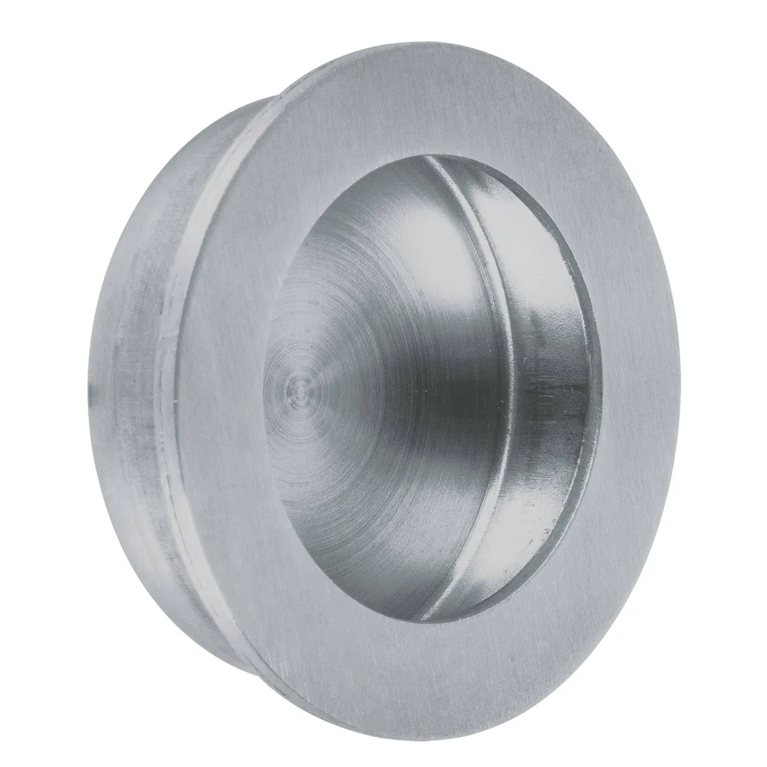 Jaladera de embutir circular No. 2, cromo mate, HERMEX