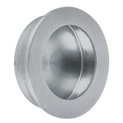Jaladera de embutir circular No. 4, cromo mate, HERMEX