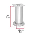 Pata para sofá y mueble, cromo, 120 mm altura, HERMEX 3