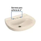 Lavabo de porcelana con rebosadero, marfil, FOSET 3
