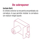 Cerradura sobreponer izq instala-fácil, cromada, tradicional 3