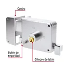 Cerradura sobreponer izq instala-fácil, cromada, tradicional 5