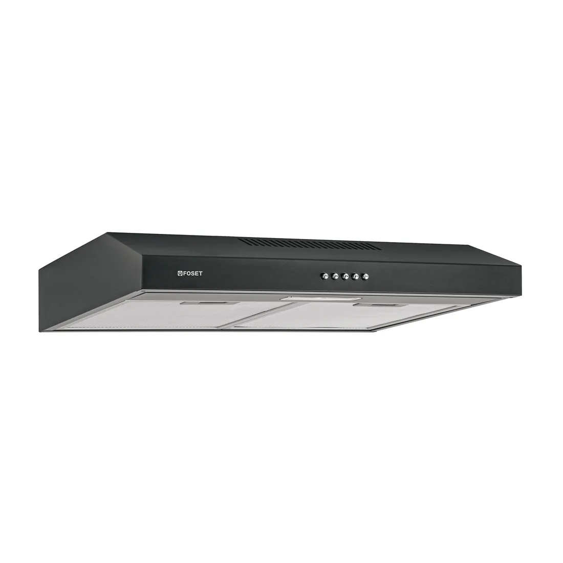 Campana extractora 60 cm, empotrable, negra, FOSET