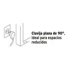 Extensión doméstica aterrizada 8 m blanca con clavija plana 2